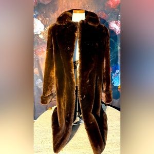Vintage full length natural teddy bear coat Shearling coat. Size M